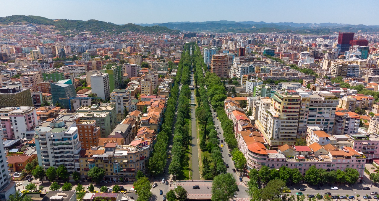 Tirana river from drone Tirana river from drone