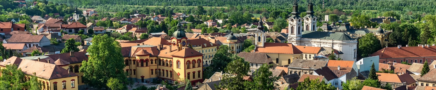 Drone shot of landscape in Serbia