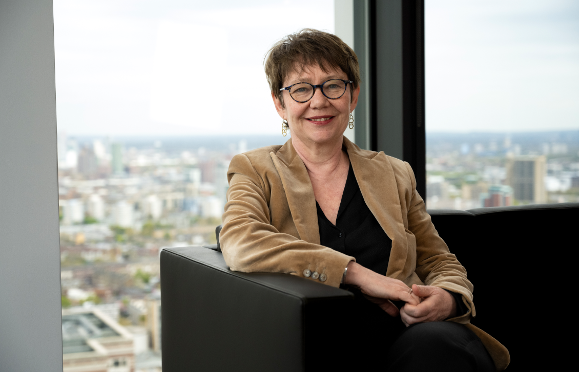 President Odile Renaud-Basso sitting at EBRD office