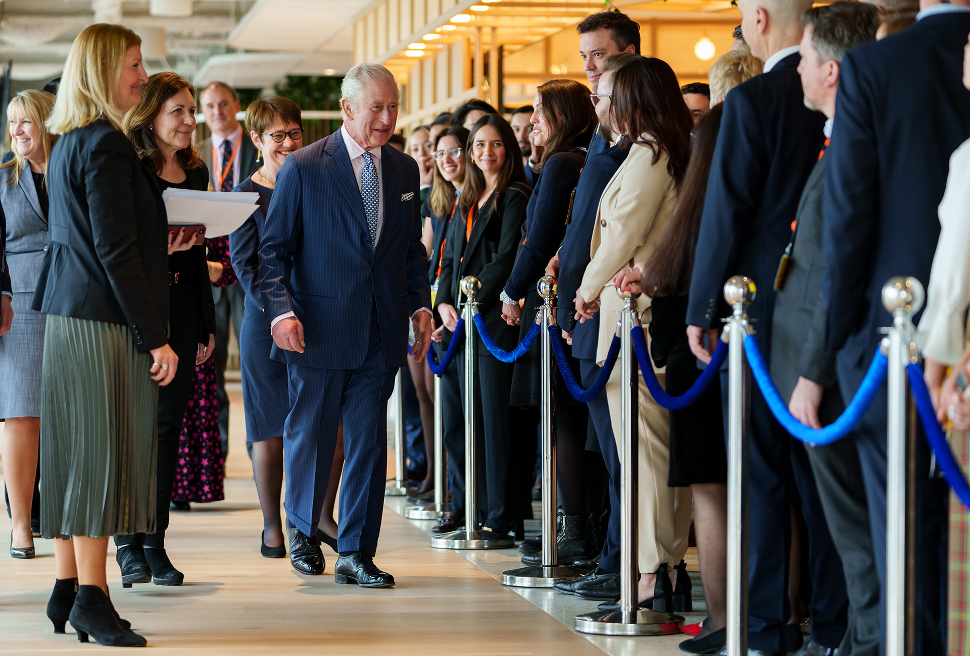 king charles meeting a group of people