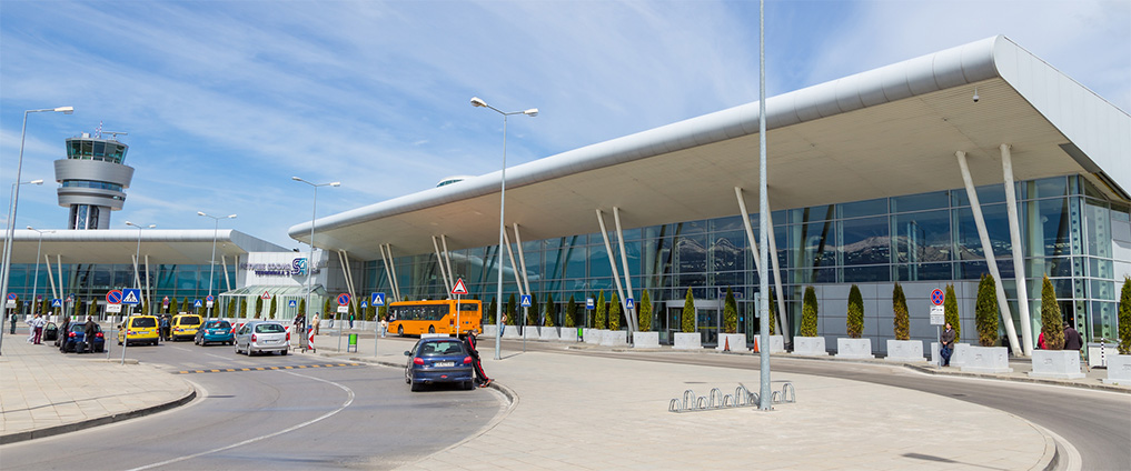 Wide shot of airport