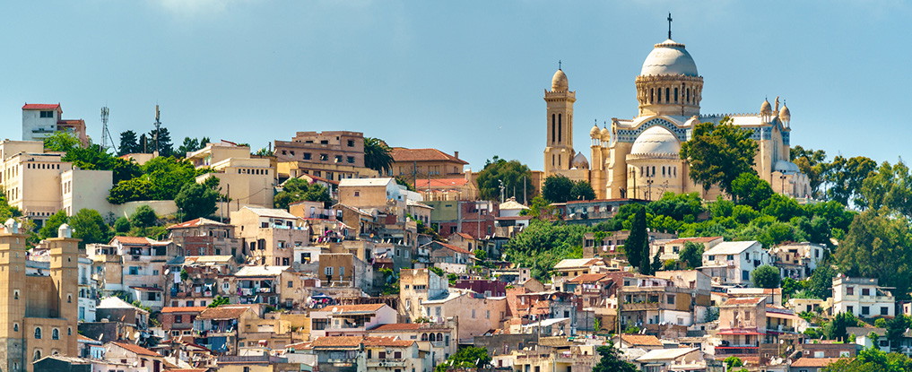 aerial view of Algiers and the Basilica of our Lady of Africa