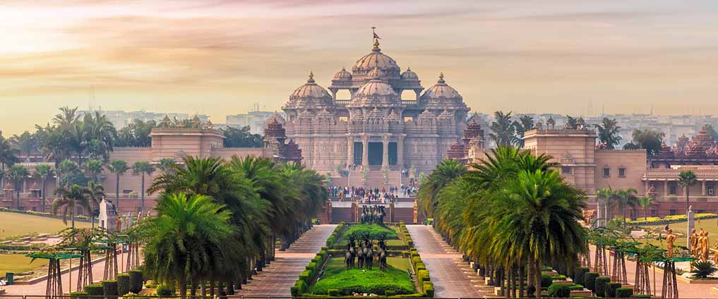aerial view of the Akshardham Temple in New Delhi aerial view of the Akshardham Temple in New Delhi