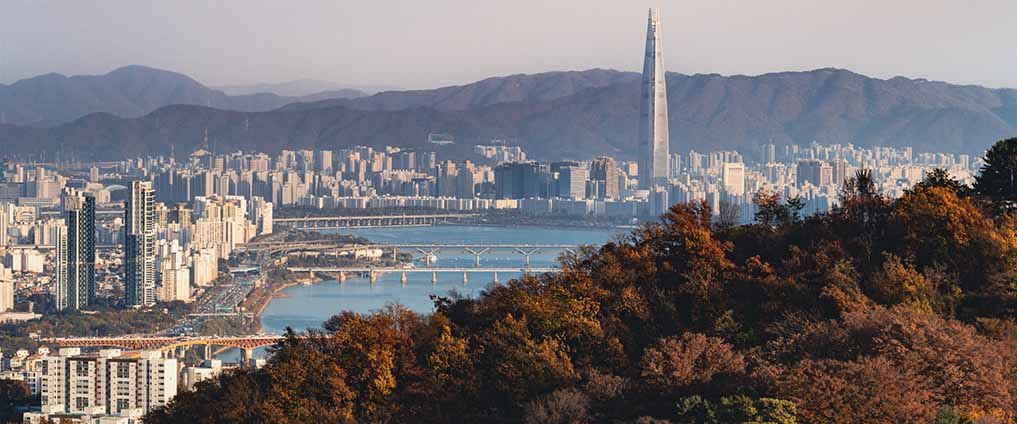 aerial view of Seoul