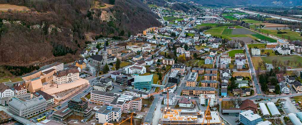 aerial view of Vaduz 